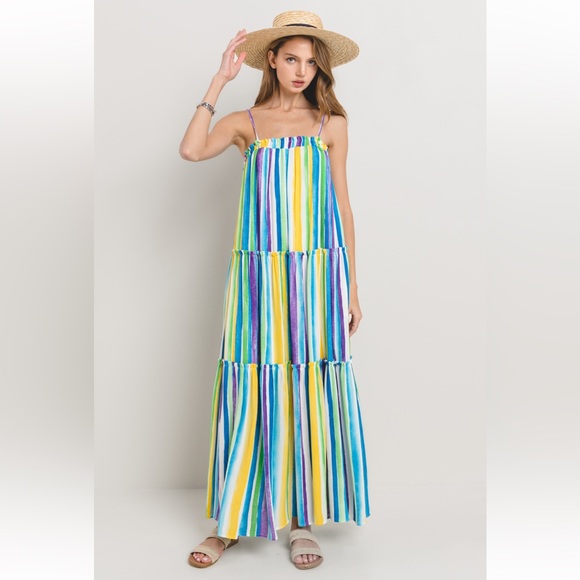 ShopEvelynne Dresses & Skirts - 28 Fabulous boho Striped Ruffled Maxi Dress
